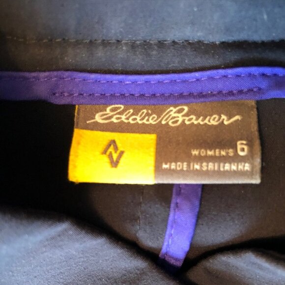 Eddie Bauer Button Up Adventure Travel Hiking Shirt Womens Size 6 Navy Blue - Picture 8 of 8